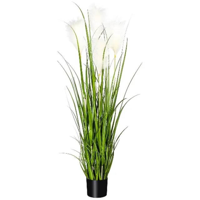 Gasper Kunstplant Pampasgras groen in pot 120 cm - 4 pluimen