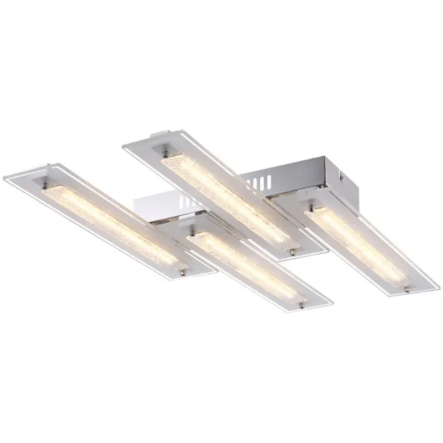 Globo 28,8 Watt LED plafondlamp woonkamerverlichting vierkant kristallen licht Globo 68056D5 zilver