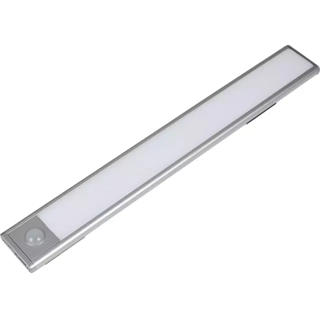 Benson LED kastverlichting - Bewegingssensor - USB oplaadbaar - 30 cm - Energiezuinig Zilver