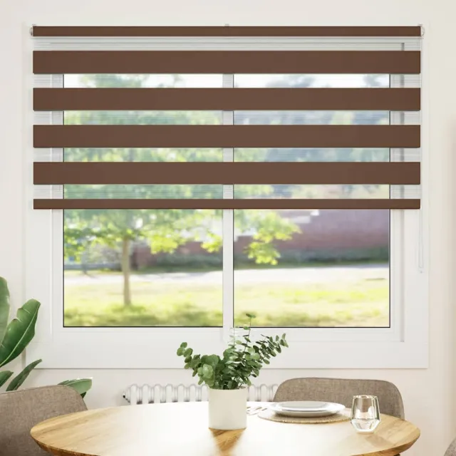 vidaXL Zebra rolgordijn 165x100 cm stofbreedte 160,9cm polyester bruin
