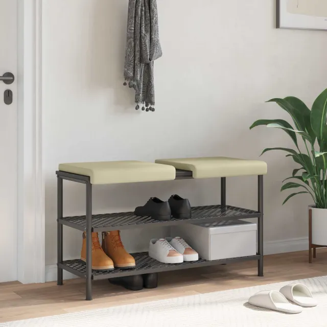 vidaXL Bankkussen 2 st Kunstleer Crèmekleurig Diepte 35 cm