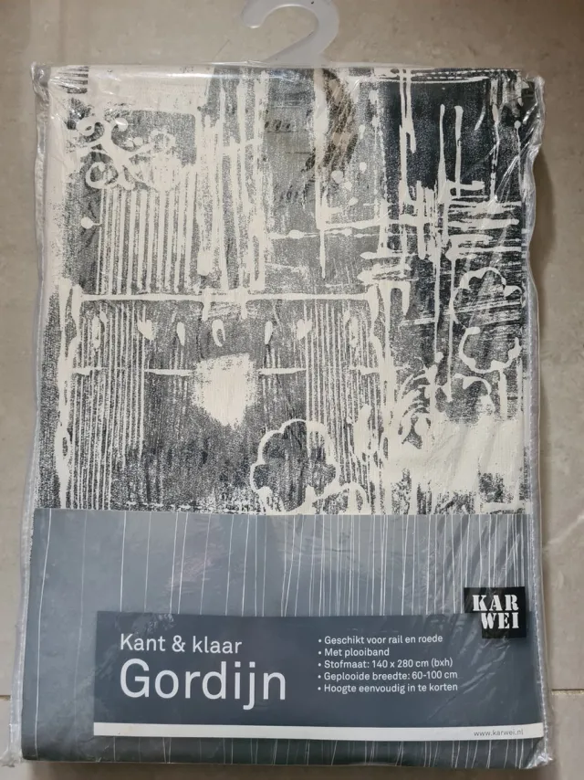 Karwei Kant & klaar Gordijn - 140x280cm - Plooiband wit / antraciet