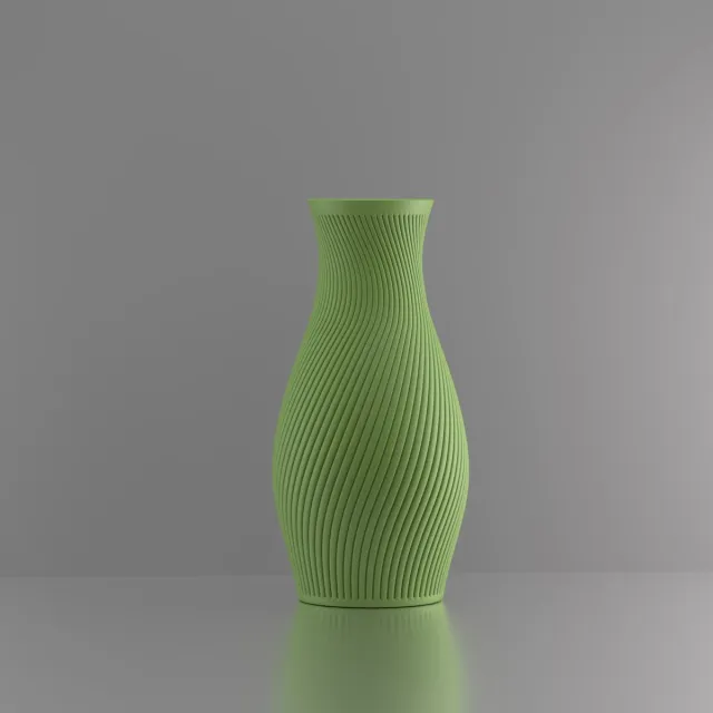 3d-gezellig Diana - Grote Vaas - Waterdicht - Lichtgroen - Maat 40 cm - Kunststof - Modern - Bloemenvaas - 100% gerecycled PLA (bioplastic)