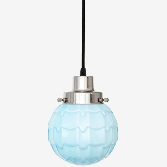 Coloured by Art Hanglamp aan snoer Artichoke Misty 20's Nikkel - Art Deco Trade Zachtblauw