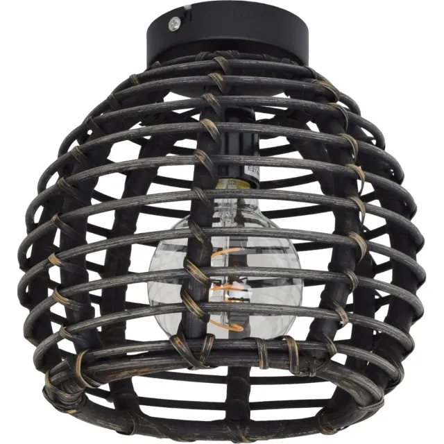 Urban Interiors Plafondlamp - Bamboe Zwart - Ø25