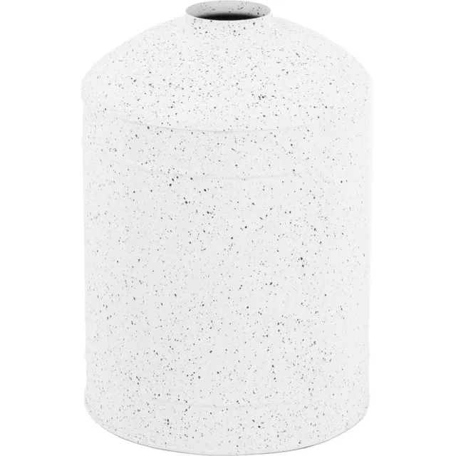 homebound by ky Metalen vaas white texture | 5,5x18x25cm | bloemenvaas white Wit