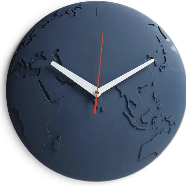 Qualy Donker Blauw Wandklok “World Wide Waste Clock” W305 x L305 x H34 mm 460 gr