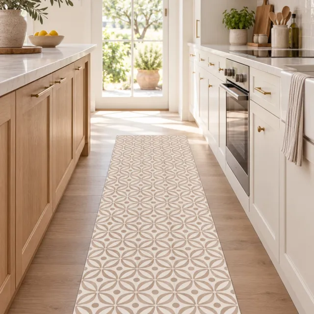 JYG GALWAY Vinyl Keukenloper Beige 80 x 340 cm - Tegeldessin
