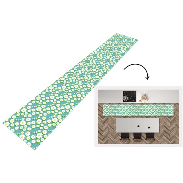 KitchenYeah Keukenloper - Loper keuken - Bloemen - Patroon - Madelief - Keukenloper vinyl multicolor