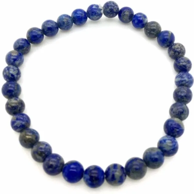 Vandaar Edelstenen Lapis Lazuli armband - edelstenen - 6 mm - blauw - 5e chakra communicatiesteen