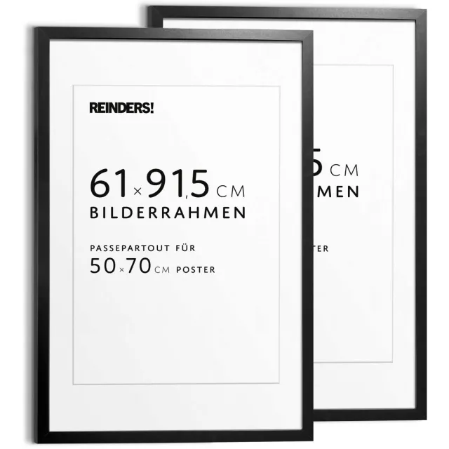 REINDERS Wissellijst hout Poster 61x91,5 Zwart 2-pack Hout - REINDERS