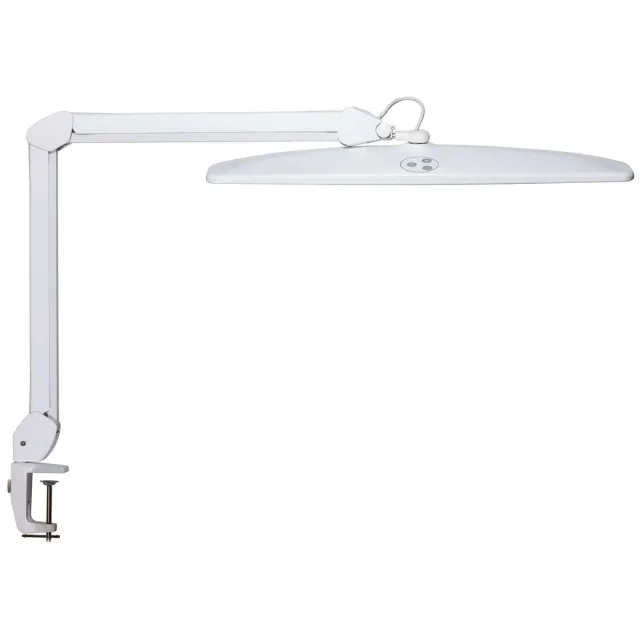 Maul MAULexplore Bureaulamp - LED - Wit - Dimbaar - Tafellamp met Klem wit|zilver