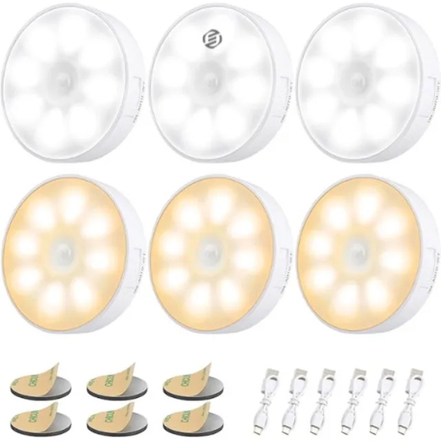 Equivera Wandlamp met Bewegingssensor - Wandlamp met Bewegingssensor - Binnen Lamp - Woonkamer Lamp - Oplaadbaar Nachtlamp - Lichtsensor Lamp - Kastverlichting Koud Wit- Warm wit