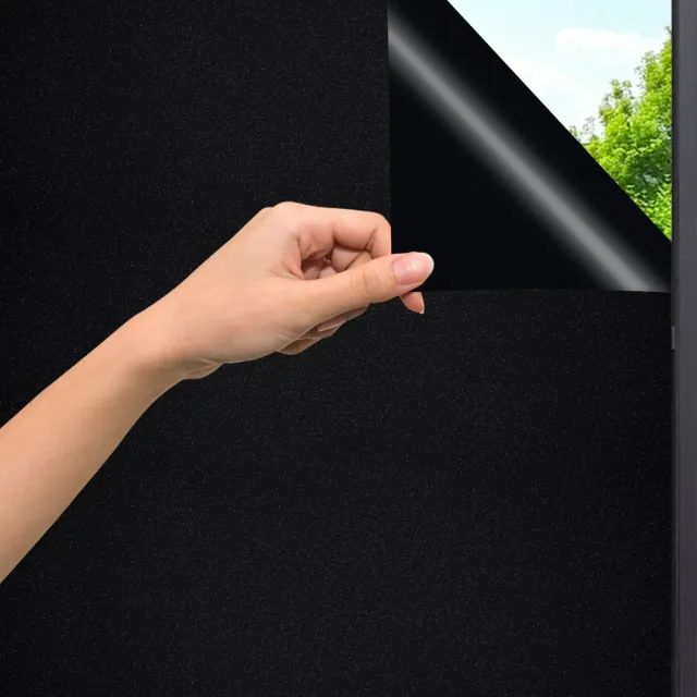 Rock & Rose Rock&Rose Verduisteringsdoek - 90 cm x 200cm - Raamfolie Verduisterend - Blackout - Anti Inkijk, Isolerend en Zonwerend - Herbruikbaar - Statisch – Zwart Blackout, Zwart