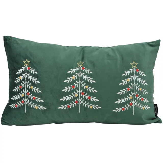 NOVÉE Sierkussen Velvet Tree Groen | 30 x 50 cm | Fluweel/Polyester