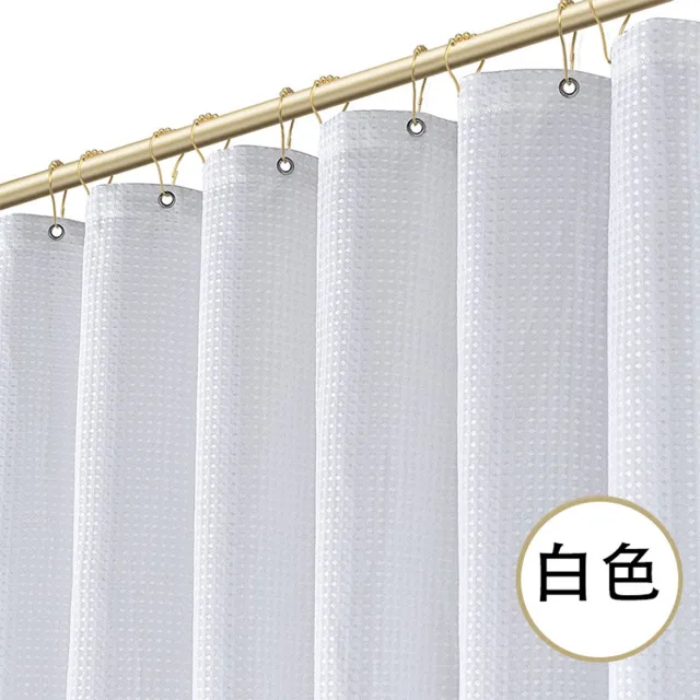 COVREO Douchegordijn 180x180 cm wit, waffle polyester, machinewasbaar
