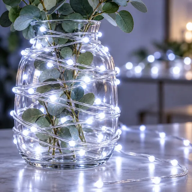 LAPAMAX Kerstverlichting Buiten 300 LED 30 m - Fairy Lights met Stekker & IP44 Adapter - Lichtsnoer Buiten met 8 Lichtstanden & Geheugenfunctie - Lichtslinger en Tuinverlichting voor Tuinpad, Terras & Feest - Wit