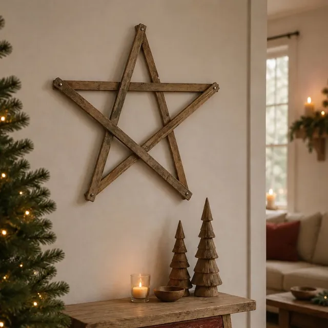 VNLR 70 cm Kerst ster - oud hout - sloophout gemengd