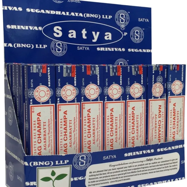 Zentana Satya Wierook Stokjes - Nag Champa - Wierookstokjes - 15 Gram - 42 pakjes wit