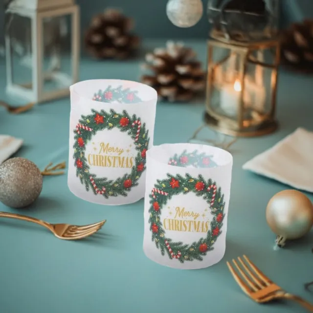 eizook Set 4 Kerst Feestdagen Windlicht - Kaarzen - Waxinelichtjes - Sfeervol - Kerstmis Rood