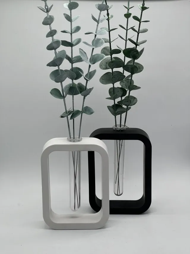 KV designs Reageerbuishouder eucalyptus donker / zwart