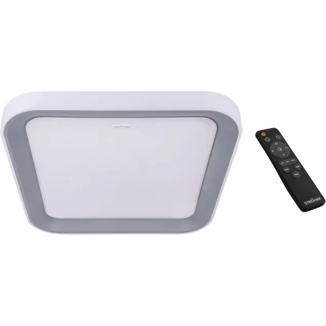 STRÜHM ARIEL - CCT LED Plafondlamp - Aanpasbare licht kleuren - Vierkant - Plafonnière - dimbaar - met afstandsbediening - 6130Lm - 48W LED - 510 mm zilver