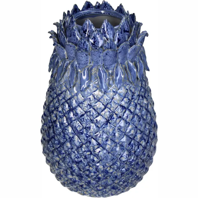 HD Collection Vaas Aardewerk Blauw 19x19x29,5cm Blue
