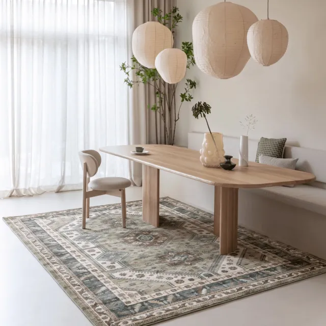 Interieur 05 Vintage vloerkleed Medina Groen - 240 x 340 cm - (XL)