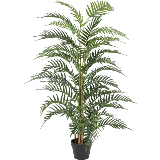 Kunstpalm Arecablad Orlando | 140cm – Volle Areca Palm Deluxe – Nep Kamerplant – Groene Kunstpalm – Extra volle kunst kamerplant – Onderhoudsvrij Donkergroen