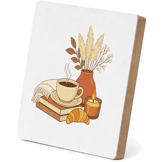 Mr Cadeautjes MDF staande fotolijst 15,2 x 15,2 - design Een minimalistische woontekstprint met een zachte, bemoedige | cadeau Wit