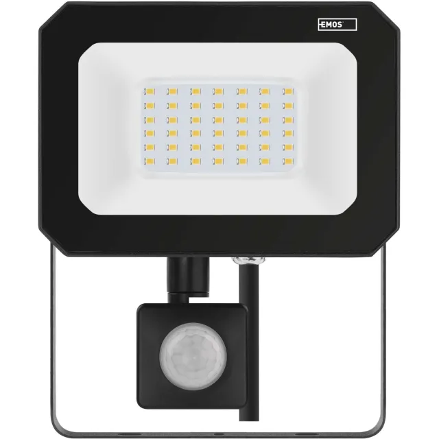 Emos SIMPO LED-schijnwerper met bewegingssensor, 30 W, zwart, neutraal wit, ZS2333