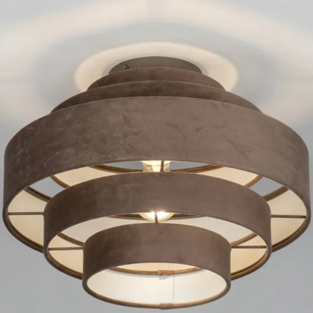 Lumidora Plafondlamp 75419 - Plafonniere - POLIGNANO - E27 - Grijs - Bruin - Metaal - ⌀ 40 cm