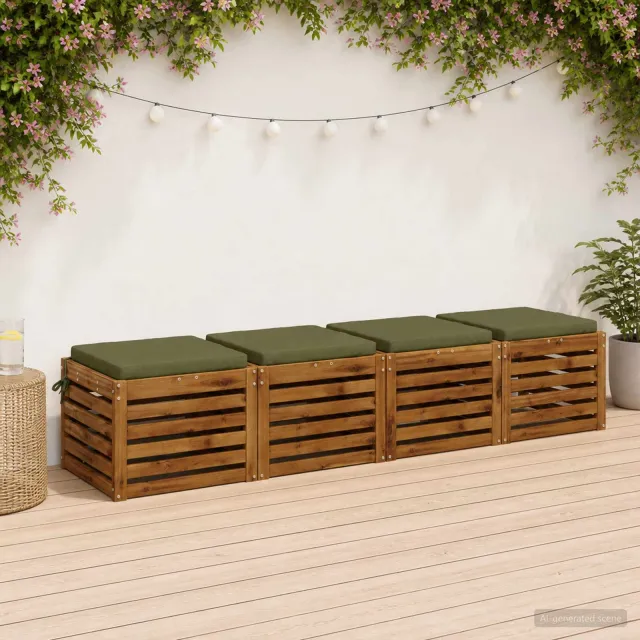 vidaXL Zitkussens SOEST 4 st 100% Polyester Olijfgroen 40 x 40 x 5 cm