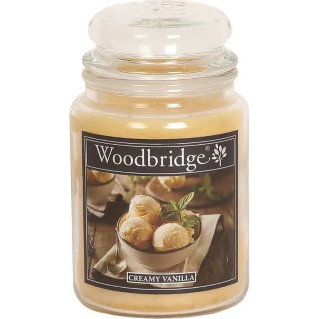 Woodbridge Creamy Vanilla 565g Large Candle met 2 lonten vanille