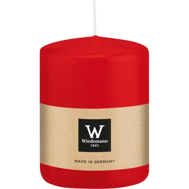 Wiedemann Cilinderkaars/stompkaars - rood - 6 x 8 cm - 29 branduren - zuilkaarsen