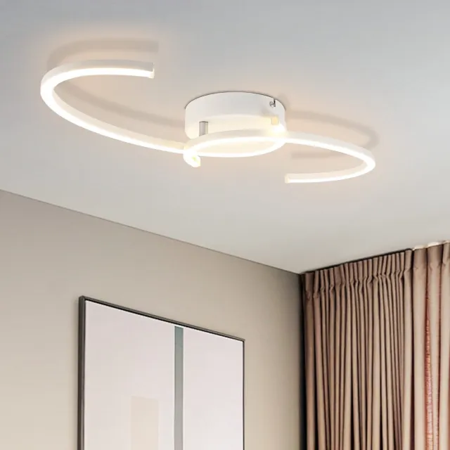 NETTLIFE Plafondlamp LED - modern - Wit - ovaal - 3000K Warm wit Licht - 24W Plafondlamp - voor Keuken | Gang | Woonkamer | Slaapkamer