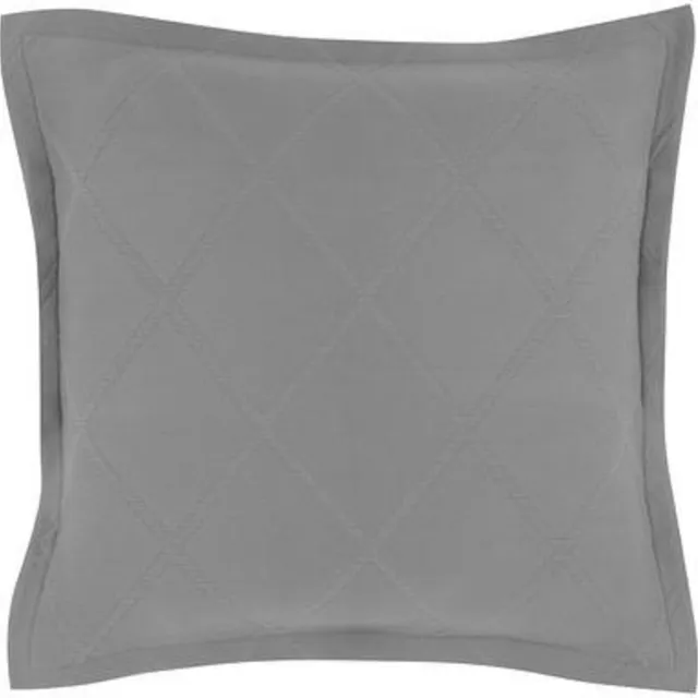 Port Maine Sierkussenhoes Susan 50x50cm grijs met jacquard diamand ruit en boord 2.5cm