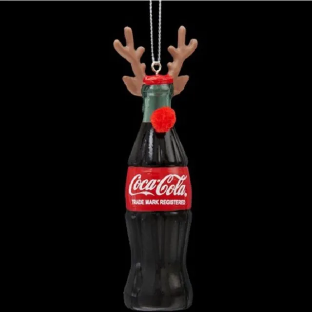Kurt S. Adler Coca-Cola® Fles Met Rendiergewei Kerst Ornament Zwart