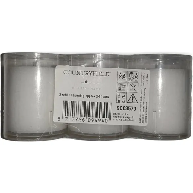 Countryfield set van 3 kaarsjes Meerkleurig