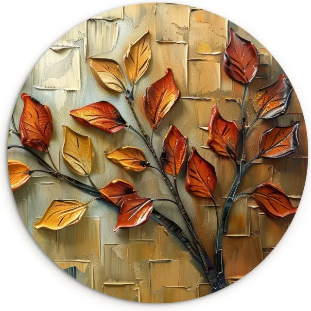 WallCircle Wandcirkel 120x120 cm - Muurcirkel Boom - Abstract - Natuur - Kunst - Muurdecoratie woonkamer - Wanddecoratie slaapkamer - Kamer decoratie accessoires - Ronde schilderijen Boom - Verf