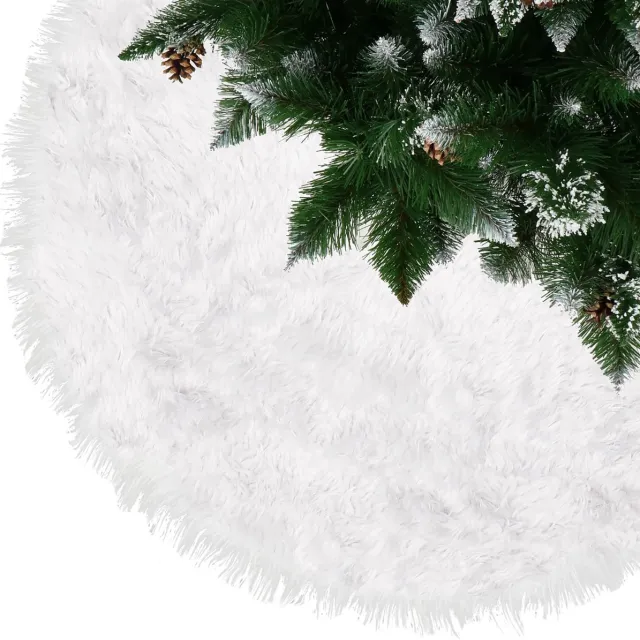 springos Kerstboomrok | Kerstboomkleed | Kerstboomversiering | 115 cm | Wit
