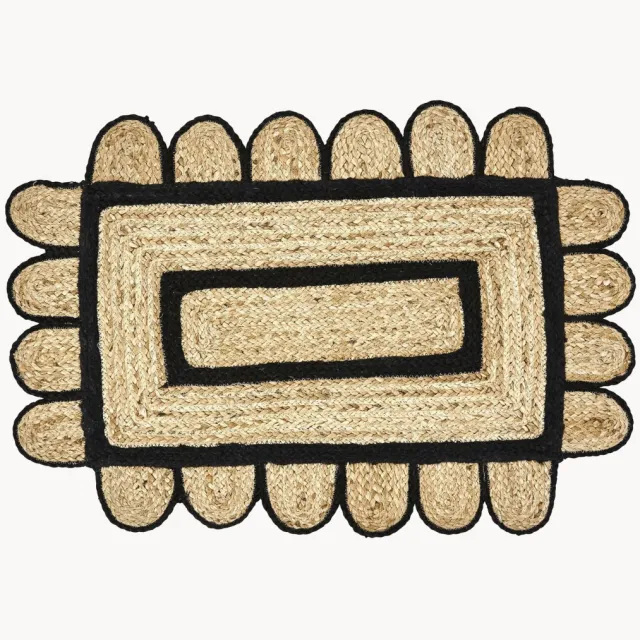 House Doctor Handgemaakte juten deurmat Denta Beige