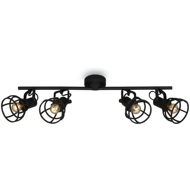 B.K.Licht Briloner - KORBO BLACK - Spotlight - 4 flams - draai- en zwenkbare spots - lampen niet inbegrepen - max. 25W - IP20 zwart