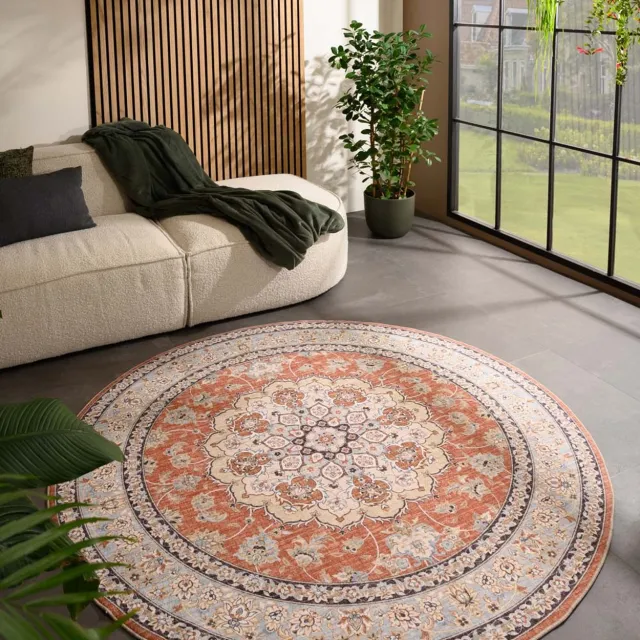 Heritaged Valenca Nova rond buitenkleed, terracotta, 115
