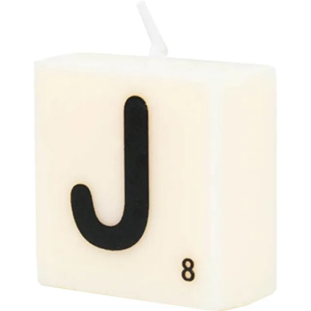 Paper dreams Letter Kaarsje - J Zwart wit