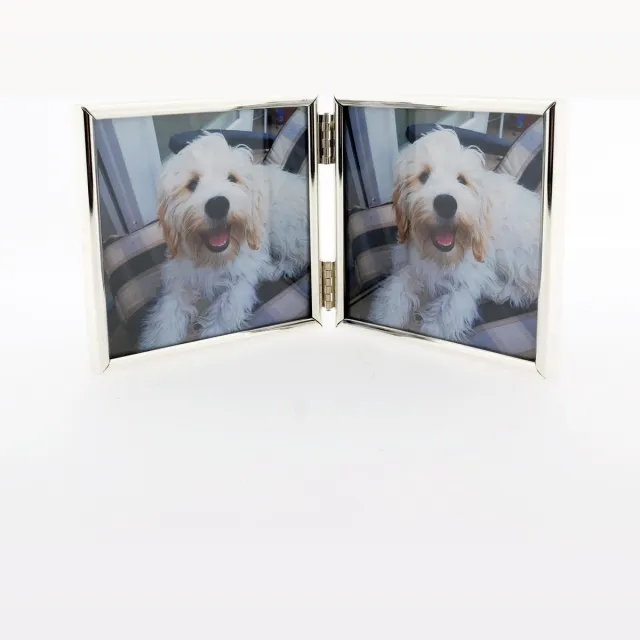 Alle lijsten AL - Fotolijst - Zilver - Bol - 2-luik staand 10 x 10 cm
