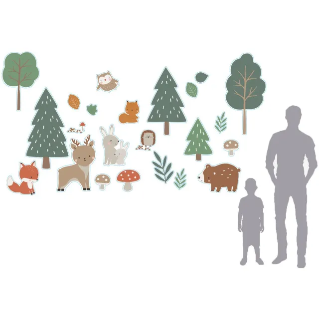 vertbaudet Sticker XXL GREEN FOREST groen, bedrukt