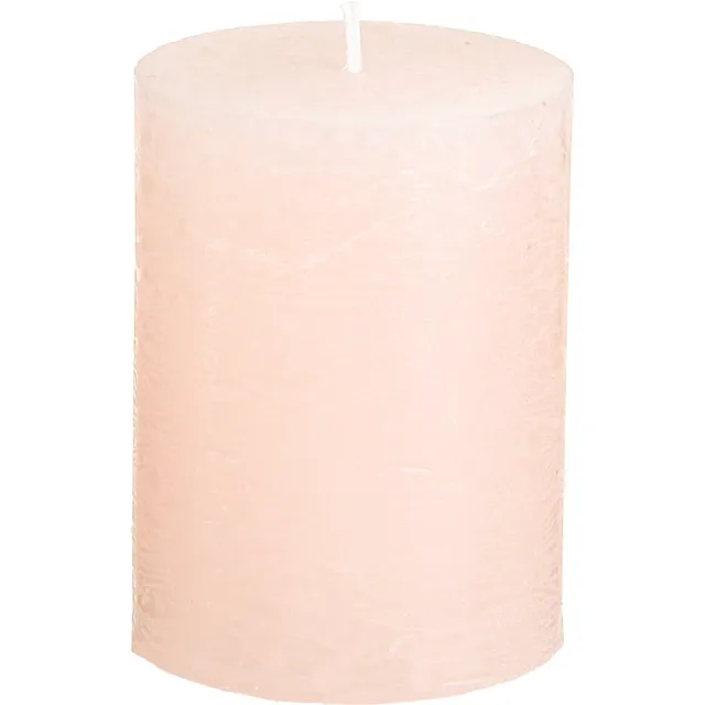 Viana Massief roze pilaarkaarsen, lichtroze, 60x80mm, set van 4, decoratie