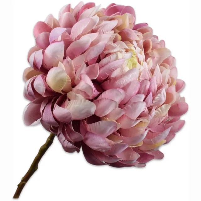 Silk-ka Kunstbloem Chrysant Tak Roze-Creme 64 cm