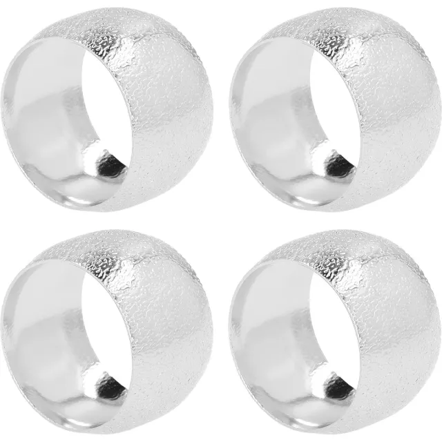 QUVIO Servetringen - Set van 4 - Zilver - Tafelaccessoires - Tafeldekken - Tafeldecoratie - Servieshouder - 4 x 4 x 3 cm